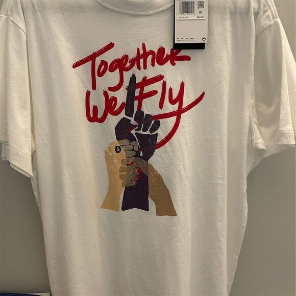 Nike Women's Together We Fly White Crew Neck T-Shirt Size M - Picture 1 of 6